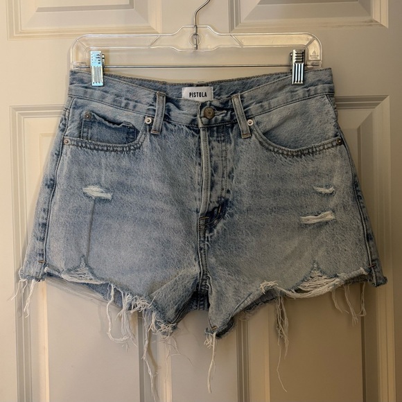 pistola Pants - Pistola 100% Cotton High Waisted Denim Cut Off Shorts, Size 27